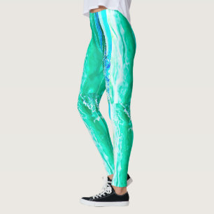 Leggings Maui vagues Thunder_Cove rayé bleu/vert