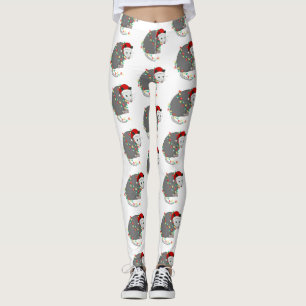 Leggings mauvais Noël santa claus opossum