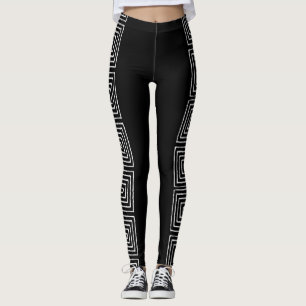 Leggings Maze noir et blanc Vêtements de boue africaine