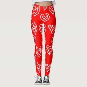Leggings Mazes de la Saint Valentin blanche