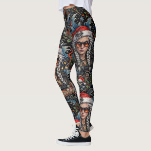 Leggings Méchante Mme Claus Biker Noël