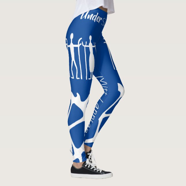 Leggings med samiskt inspererat mönster blå vita (Right)