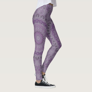 Leggings Médaillon d'aquarelle Abstraite en violet