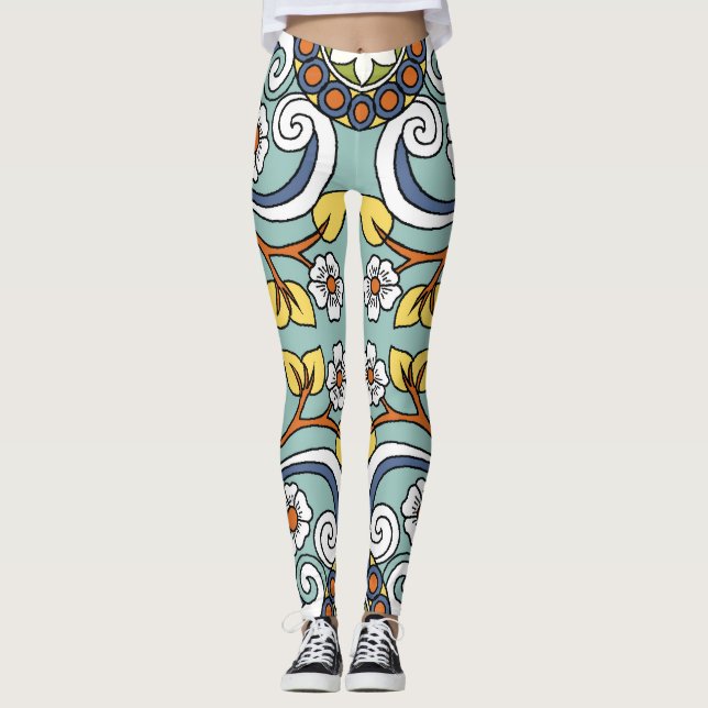 Leggings Médaillon Turc style Motif Vintage (Devant)