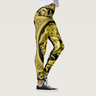 Leggings Medusa d'or avec jambières d'Arabesques