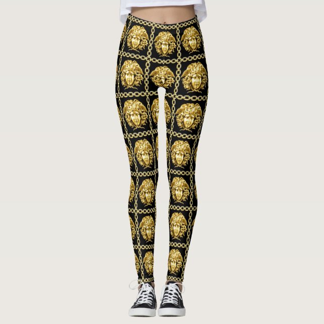 Leggings Méduse dorée enchaînée (Devant)
