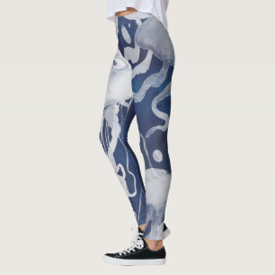 Leggings Méduses sur l'arrière - plan de marine