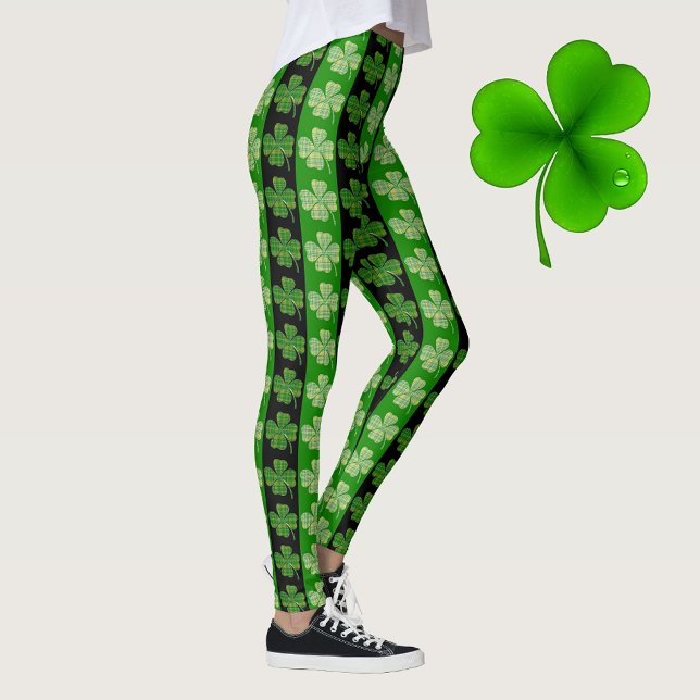 Leggings Meilleure St. Patrick's Day Green Plaid Clover Str (Créateur téléchargé)