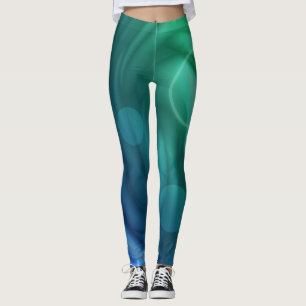 Leggings Mélange De Couleurs Bleu Et Vert Doux Vortex