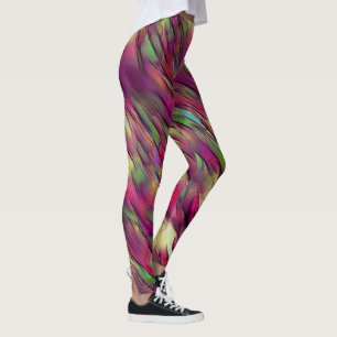 Leggings Mélange de taches opaques et chromées vertes et bo