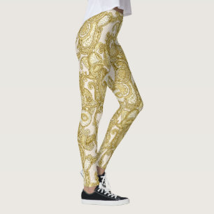 Leggings Mélange luxueux Paisley d'or