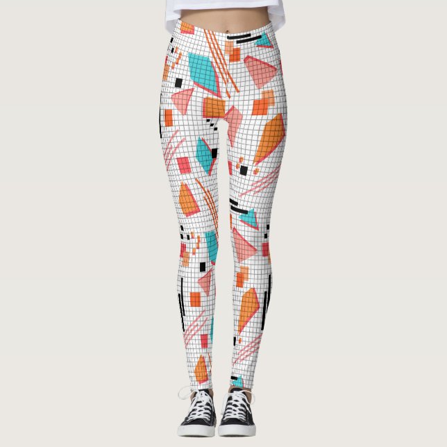 Leggings Memphis géométrique de l'école sans joint forme le (Devant)