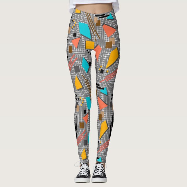 Leggings Memphis géométrique de l'école sans joint forme le (Devant)