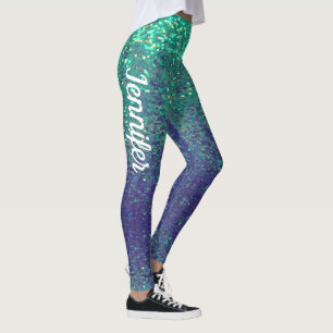 Leggings Mermaid Sparkle Scales Joyaux d'Aqua NOM DU JOUR