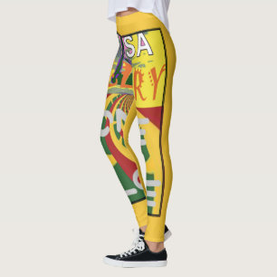 Leggings Message d'amour dans les couleurs de Rasta Imprime