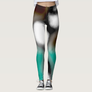 Leggings Message dans une bouteille : Brown Abstrait, Turqu