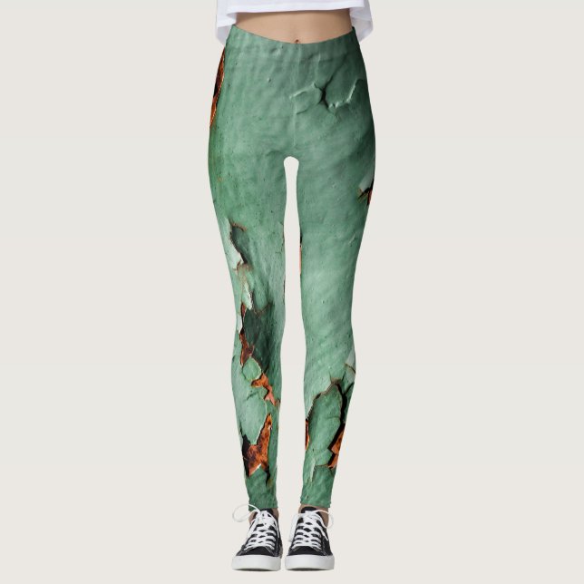 Leggings métal rouillé brun turquoise cool (Devant)
