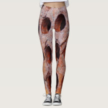 Leggings métalliques perforés rouillés