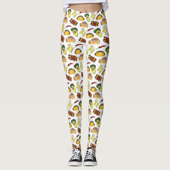 Leggings Mexique Tex Mex Nourriture Taco Enchilada Chimicha (Devant)
