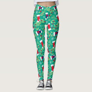 Leggings Mickey Mouse   Christmas Stockings & Holly Motif