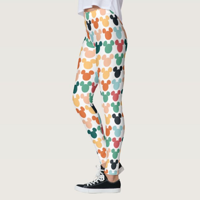Leggings Mickey Mouse | Logo Coloré Répétant (Gauche)