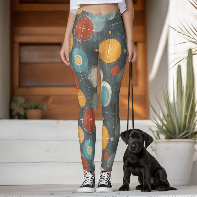 Leggings Mid-Century Modern Atomic Circles (Créateur téléchargé)