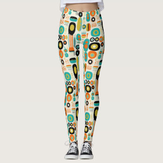 Leggings Mid Century Modern Pattern Colorful Retro Stylish