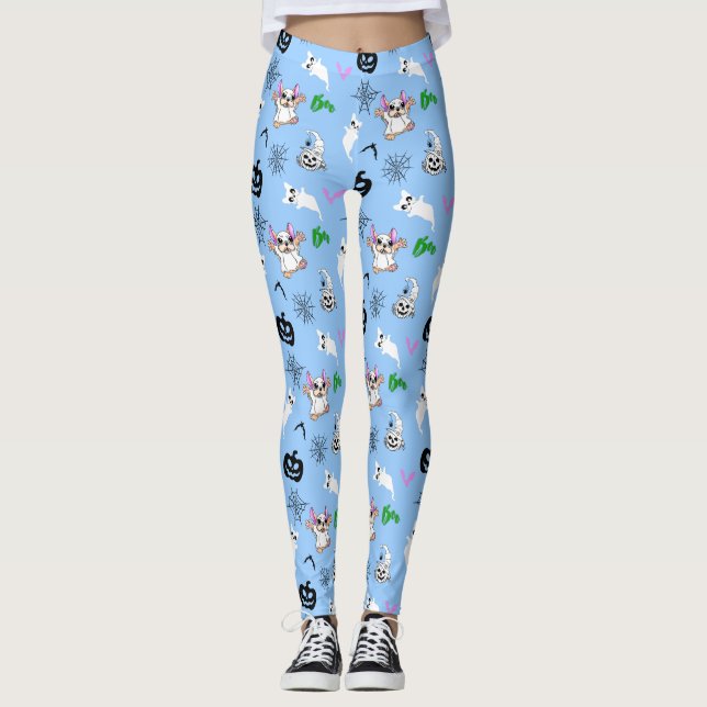 Leggings Mignon fantôme Français Bulldog chauve-souris citr (Devant)