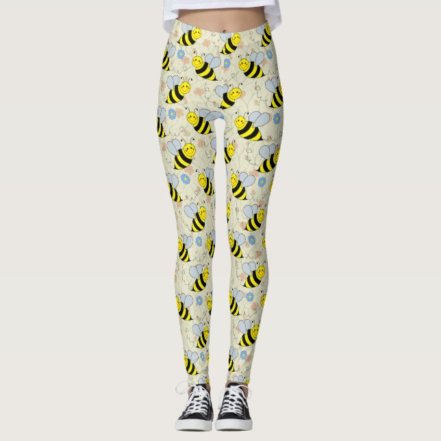 Leggings Mignon gaffez le motif d'abeille (Devant)