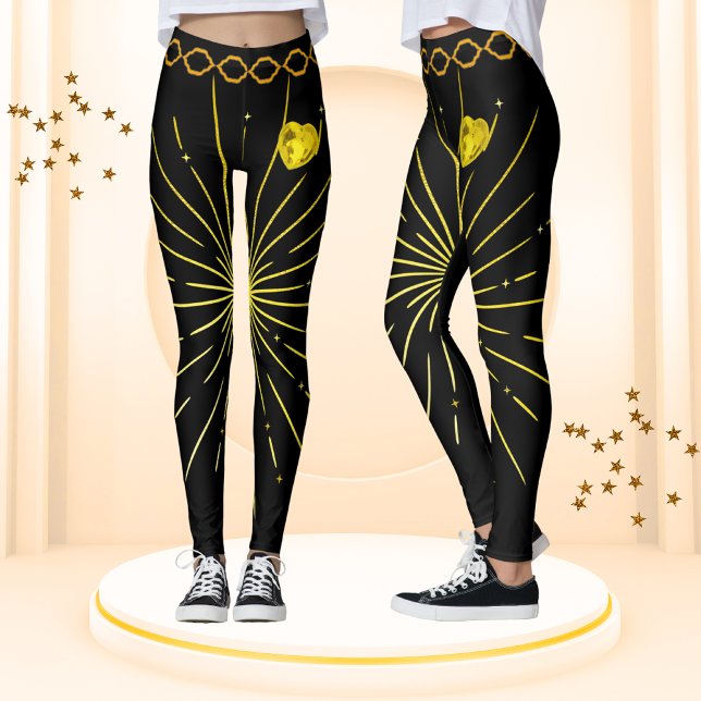 Leggings Mignonne Black & Gold Stried Stylish Femmes Africa (Créateur téléchargé)