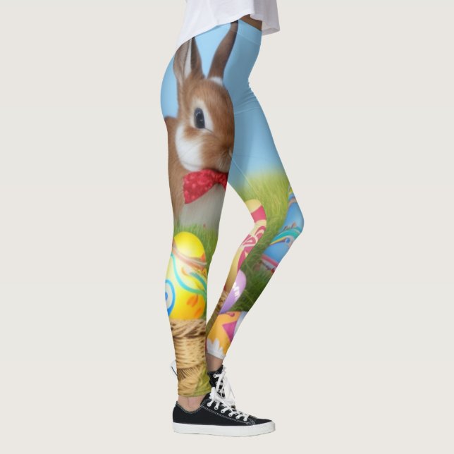 Leggings Mignonne Bunnyfor Pâques pour une humeur positive (Droite)