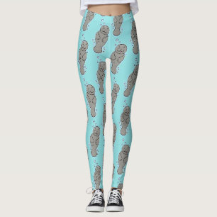 Leggings Mignonne manatée bébé avec bulles illustration