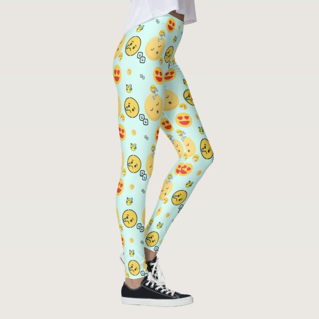 Leggings "Mignonne Motif Emoji Profite Des Visages" (Droite)