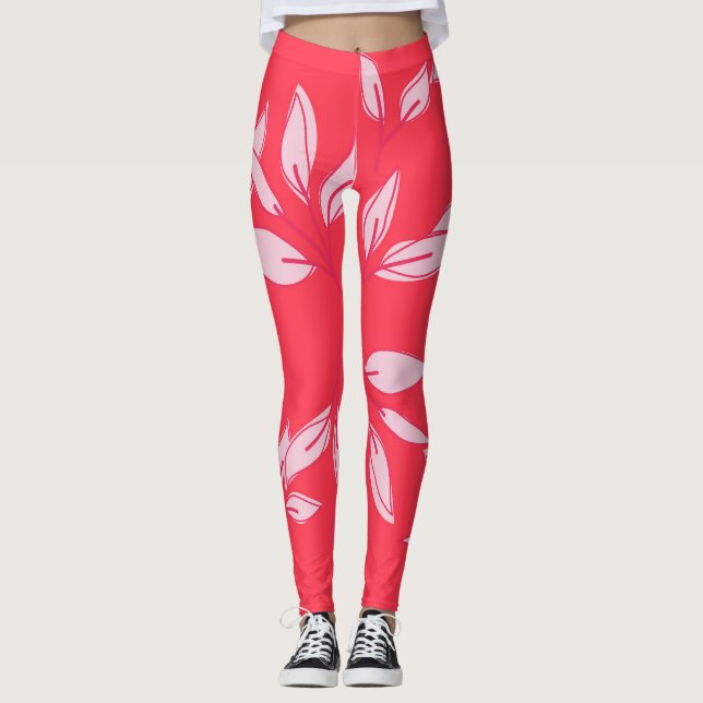 leggings mignonnes aquarelle moderne rose laisser  (Devant)