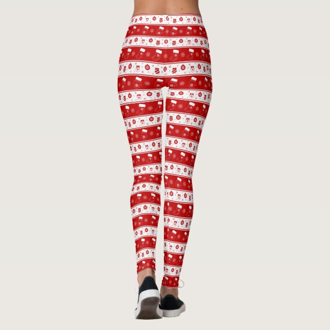 Leggings Mignons Mittens de Noël, Stockage & Snowflakes (Dos)
