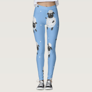 Leggings Mignons moutons blancs : agneaux vintages.