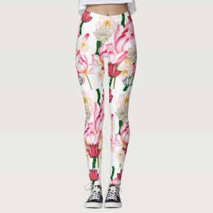 Leggings Mikitiez lotus rose jardin fleuri