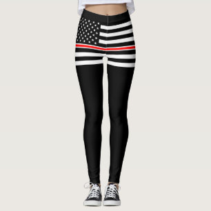 Leggings Mince Red Line Drapeau : Mémorial du héros des pom