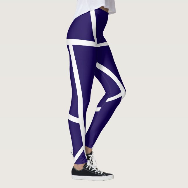 Leggings Minimalisme Abstrait Art bleu foncé blanc (Droite)