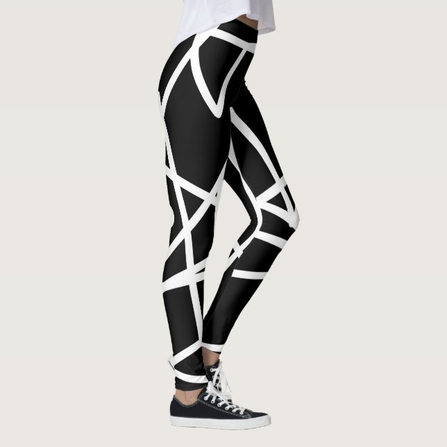 Leggings Minimalisme Abstrait Art Motif noir blanc (Droite)