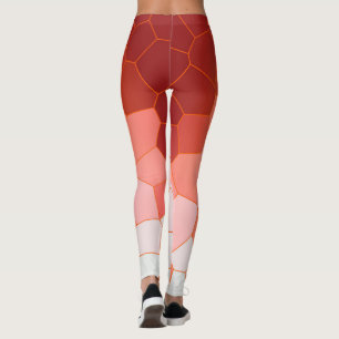 Leggings Minimalisme Art Abstrait Corail Rouge Blanc Cellul