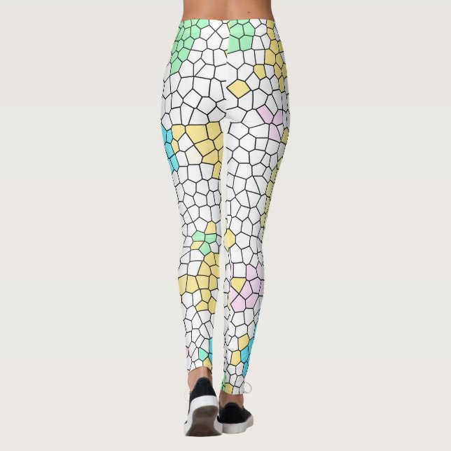 Leggings Minimalisme Art Abstrait Pale Pastel Cells Texture (Dos)