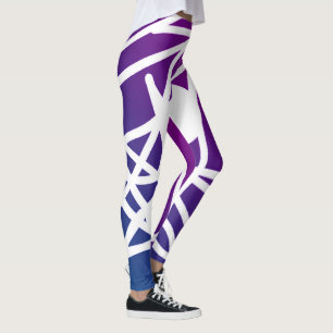 Leggings Minimalisme Art Abstrait Pignon Violet Et Blanc