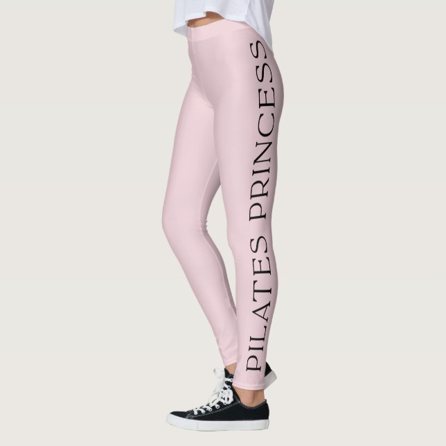 Leggings Minimalist Personalized Pink Pilates Princess (Gauche)