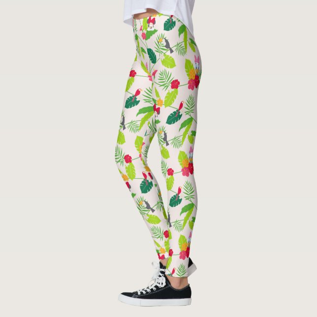 Leggings Minnie et Daisy | Motif tropical (Gauche)