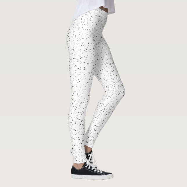 Leggings Minuscules points monochromes sur blanc (Droite)