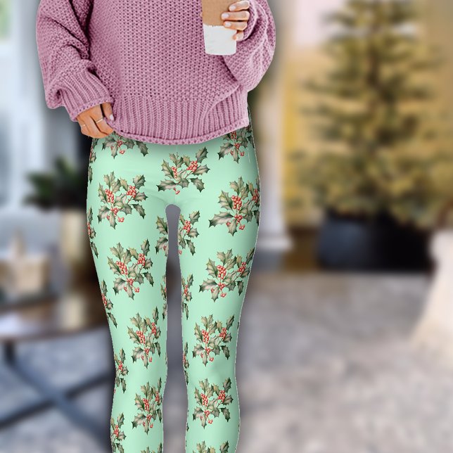 Leggings Mistletoe couleur Macaron de Noël (Créateur téléchargé)