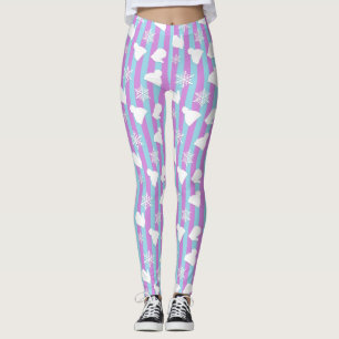 Leggings Mittens de Noël, Casquette d'hiver, Snowflakes bla
