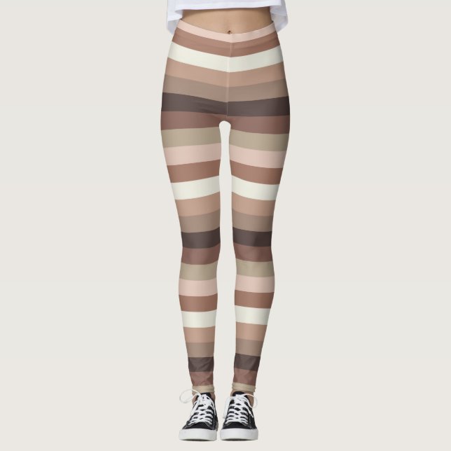 Leggings Mocha Mousse et Accessoires Motif à bande horizont (Devant)