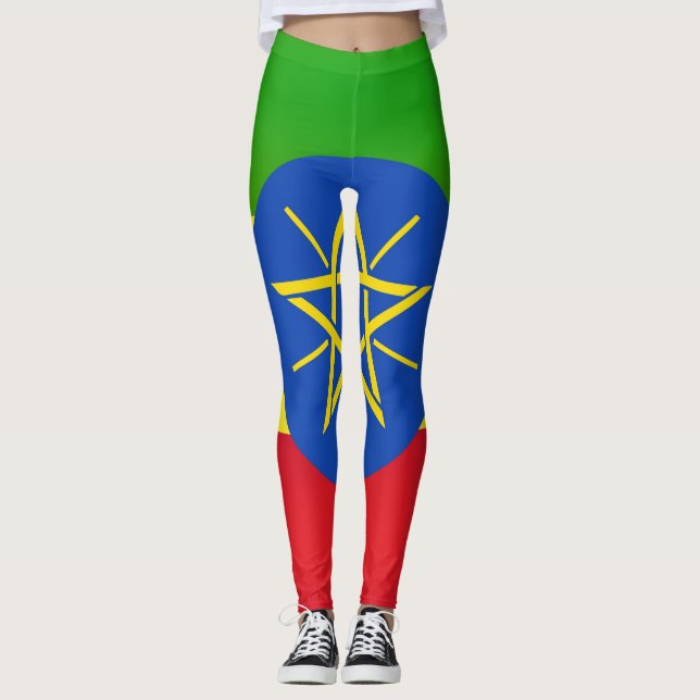 Leggings Mode Cool du drapeau éthiopien (Devant)